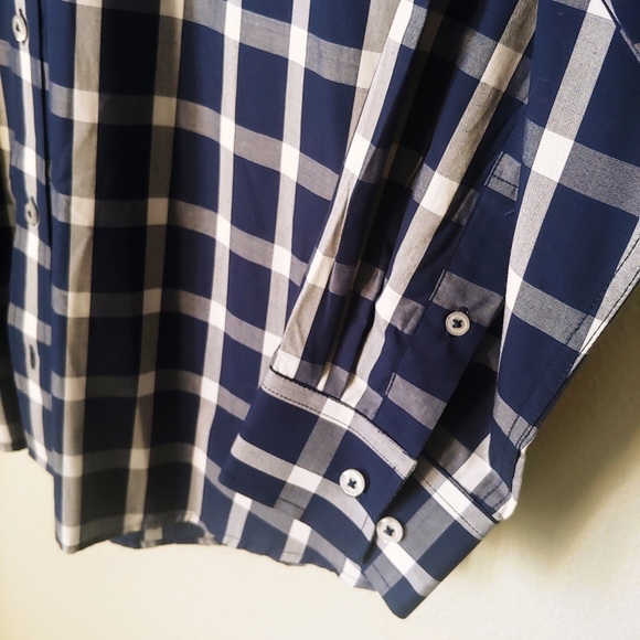 Nick Graham | Men's Blue Plaid Button Down Shirt - Picture 2 of 12